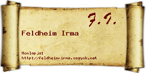 Feldheim Irma névjegykártya